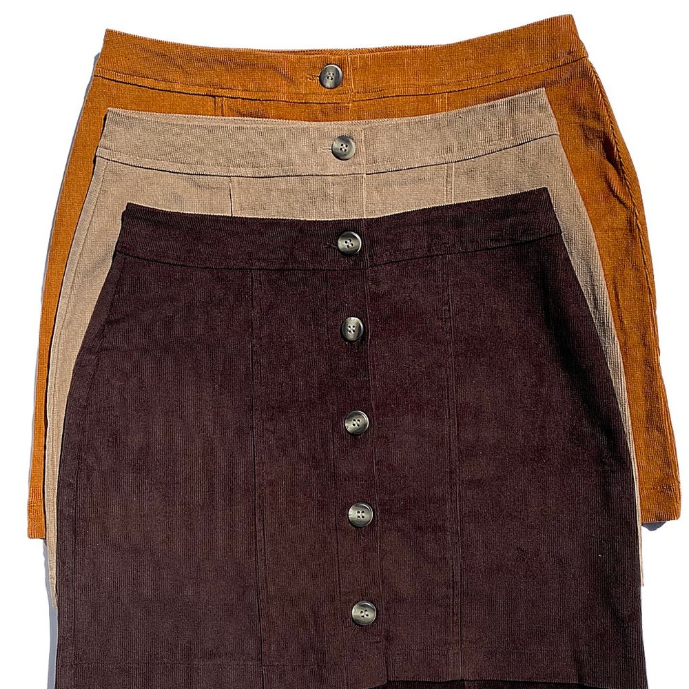 Button Down | Corduroy Skirt